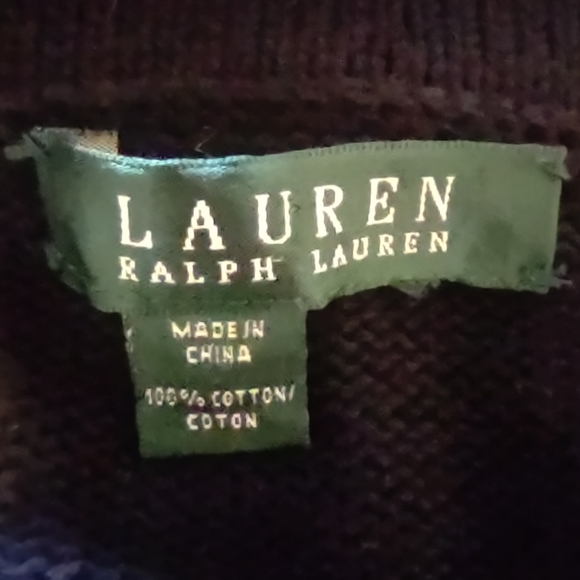 Lauren Ralph Lauren Navy Blue Double Breasted Cardigan - Picture 6 of 6